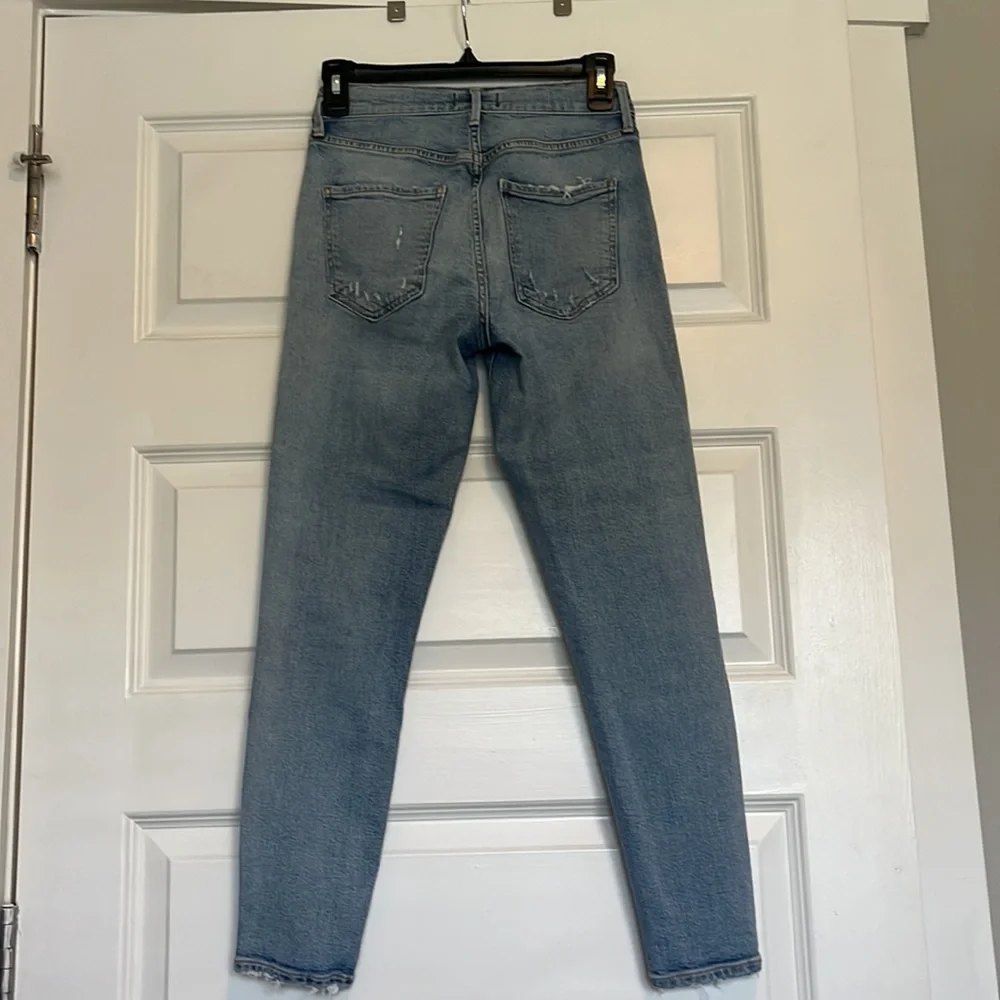AGOLDE Sophie crop distressed ankle straight jeans - Picture 3 of 4